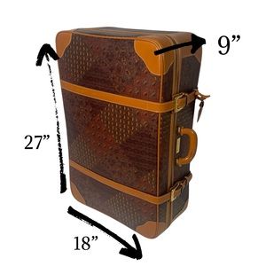 Vintage Escada Suitcase | Paisley Printed Leather Luggage Large Size